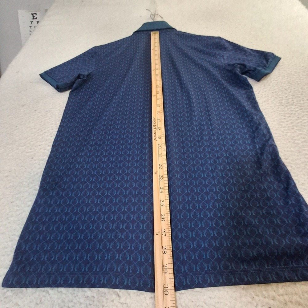 Greyson Geometric Polo Shirt Men's Small Blue Wolf Performance Golf Stretch - Picture 9 of 9